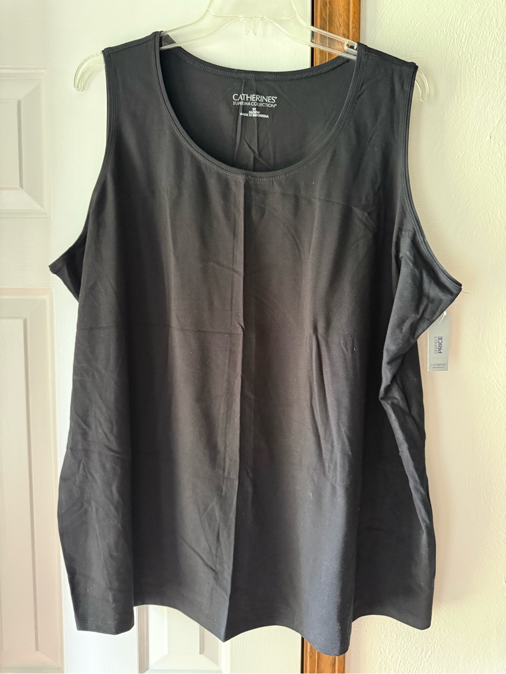 Catherines Black Scoop Neck Tank Top - Plus Size